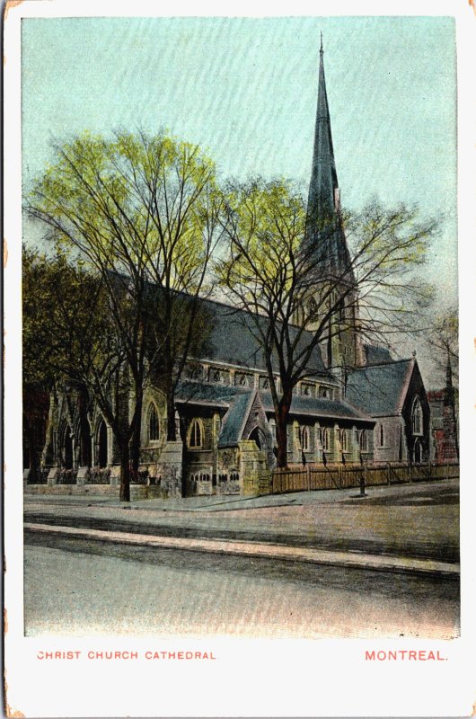 Canada Christ Church Cathedral Montreal Quebec Vintage Postcard C070