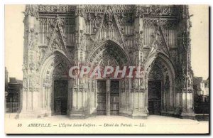 Postcard Old Abbeville Eglise Saint Vulfran Portal Detail