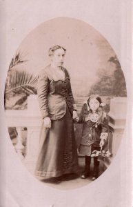 VINTAGE POSTCARD EARLY c. 1910 REAL PHOTO RPPC OF WOMAN AND CHILD STAMPED MARIE