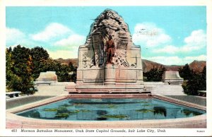 Utah Salt Lake City Mormon Battalion Monument 1946 Curteich