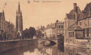 Belgium Bruges Quai du Roasaire vers le Dyver 1923