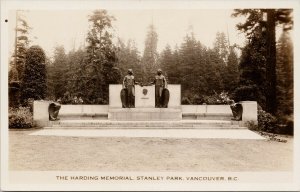 The Harding Memorial Stanley Park Vancouver BC Gowen Sutton RPPC Postcard G33