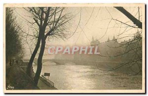Old Postcard Artistic Paris The Seine and the Conciergerie View from the Louv...