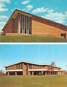 2~Postcards Rockford, IL Illinois  ROCKFORD COLLEGE  Student Union & Library