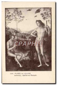 Old Postcard Musee Du Louvre Raphael Apollo and Marsyas