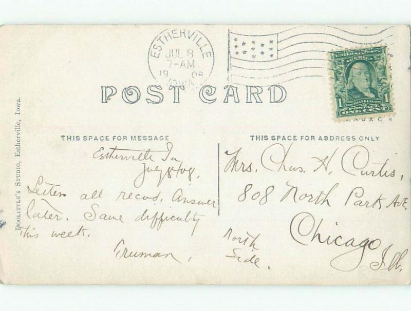Pre-1920 rppc NICE VIEW Estherville Iowa IA i7972