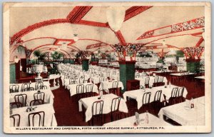 Vtg Pittsburgh Pennsylvania PA Millers Restaurant & Cafeteria 1920s Postcard