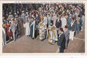 Florida Tarpon Springs Greek Epiphany Service Marching To Spring Bayou 1940 C...