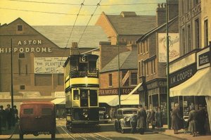 Birmingham Aston Tram at Hippodrome Fish & Chips Shop Postcard