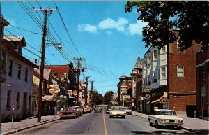 View of Main Street Businesses, Nazareth PA Vintage Postcard P57