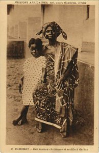 PC ETHNIC TYPES OUIDAH UNE MAMAN CHRETIENNE DAHOMEY BENIN MISSIONARIES (A23487)
