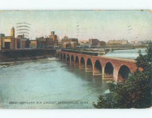 Divided-Back BRIDGE SCENE Minneapolis Minnesota MN d4946