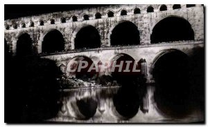 Old Postcard Nimes Gard The Pont du Gard night