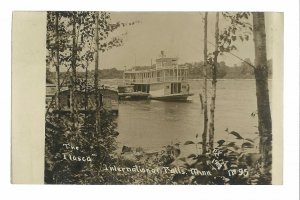 International Falls MINNESOTA RP1908 STEAMBOAT ITASCA Steamer nr Ranier Baudette