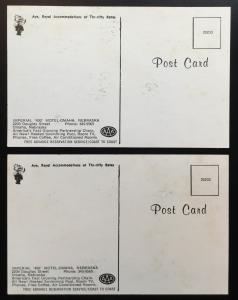2 Postcards Unused Imperial 400 Motel Omaha NE LB