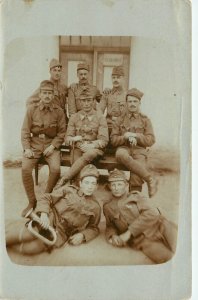 RPPC WWI Postcard Platoon of German Soldiers With Bugler