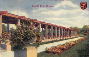 Chicago Illinois~Garfield Park~Flowers Around Pergola~c1910  Postcard