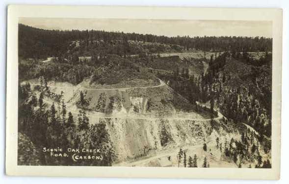 RPPC Early View of Oak Creek Canyon Road, Arizona, AZ,  AgfaAnsco Real Photo