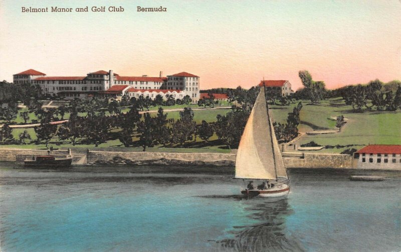 Belmont Manor and Golf Club, Bermuda, Early Hand Colored Postcard