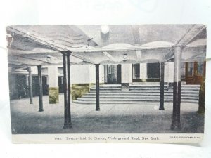 Twenty-Third St Station Underground Road New York USA Vintage Postcard 1905