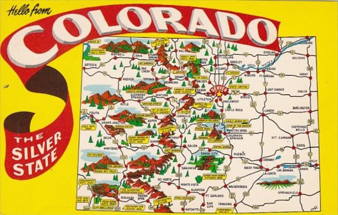 Greetings From Colorado With Map