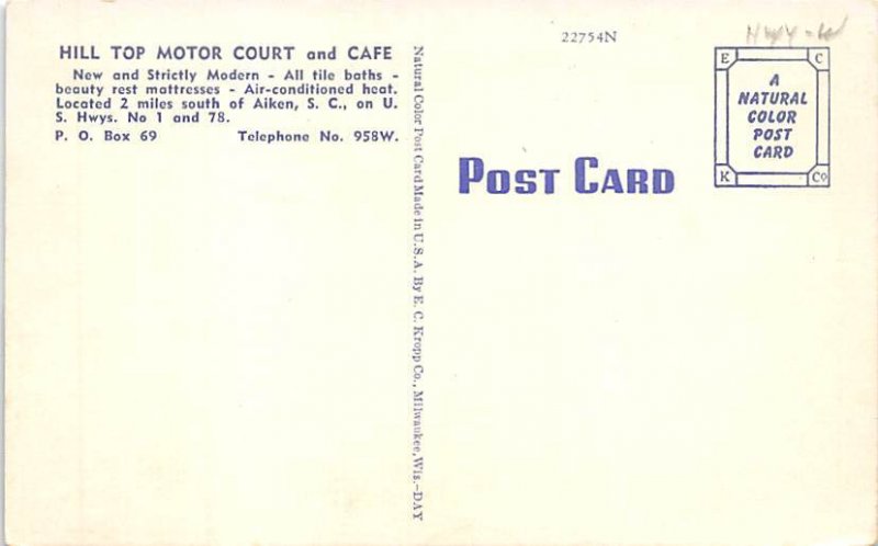 Hilltop motor court and caf? Aiken, South Carolina  