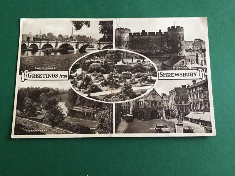 U.K Shrewsbury Scenes Vintage  Postcard R44549 