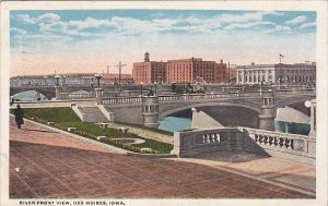 River Front View Des Moines Iowa 1923 Curteich