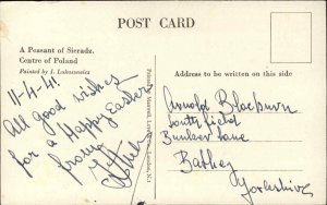 Easter Polish Man Carrying Turkey c1900s-10s Postcard