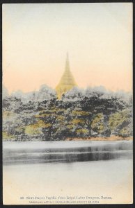 Shwe Dagon Pagoda Royal Lakes Rangoon BURMA Unused c1910s