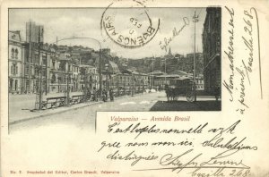 chile, VALPARAISO, Avenida Brasil (1900) Postcard