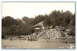 c1910's Sandy Beach Swimming Bathing View Lowry Monte Rio CA RPPC Photo Postcard