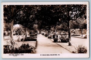 Victoria Australia Postcard St. Kilda Road Melbourne c1940's RPPC Photo