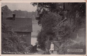 Girl at St Catherines Cottage By Ferry Guildford Surrey RPC Postcard
