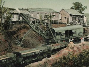 c.1901-07 Steam Shovel at work, Culebra Panama Canal Postcard 10c1-36