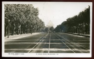 h2137 - AUSTRALIA Melbourne 1940s St. Kilda Road. Real Photo Postcard