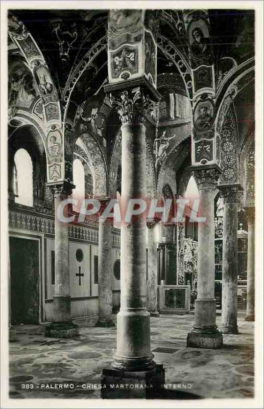 Old Postcard PALERMO CHIESA INTERNO MARTORANA