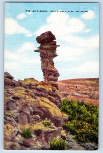 Cheyenne Wyoming Postcard Lone Guard hell's Half Acre Rock c1940 Vintage Antique