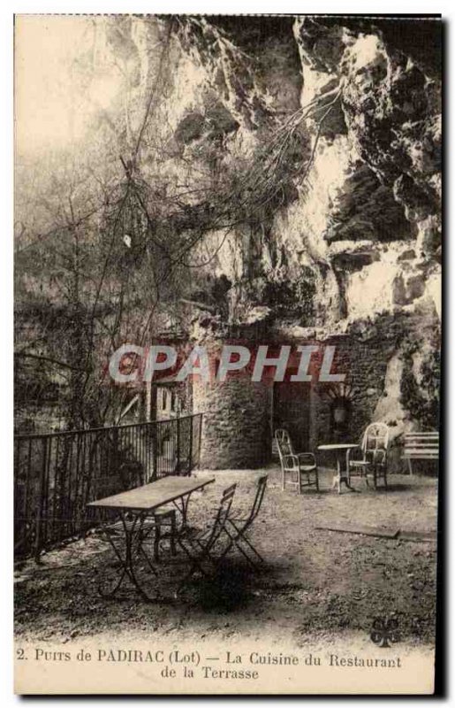 Old Postcard Padirac Pit The kitchen of the restaurant terrace