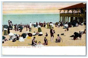 c1905 With The Bathers Exterior Building Ocean Grove New Jersey Vintage Postcard