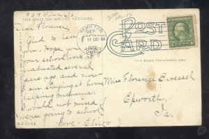 HAMILTON OHIO FOURTH WARD PARK 1912 VINTAGE POSTCARD