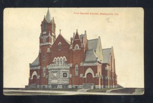 SHELBYVILLE INDIANA FIRST BAPTIST CHURCH VINTAGE POSTCARD 1910