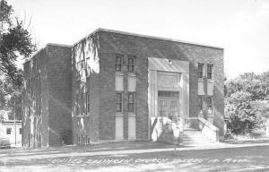 Toledo Iowa~United Brethren Church~1930s Car by Garage~1940s Real Photo~RPPC
