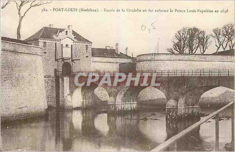 Old Postcard Port Louis Morbihan Entree Citadel or locks as Prince Louis Napo...