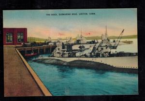 Mint USA Linen Picture Postcard Navy Submarine USS S20 Groton Connecticut Dock