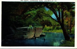 Kentucky Louisville Cherokee Park Big Rock 1938