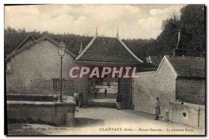 Old Postcard Clairvaux Central House The first door