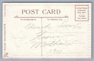 HALLOWEEN ANTIQUE EMBOSSED POSTCARD by FRANCES BRUNDAGE