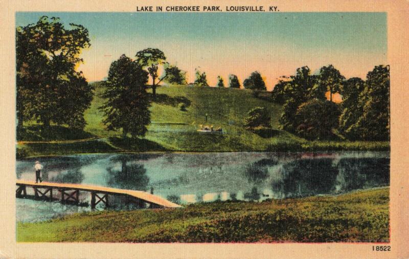 Postcard Lake in Cherokee Park Louisville Kentucky