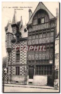 Old Postcard Rouen Eglise Saint Maclou Le Presbytere